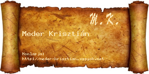 Meder Krisztián névjegykártya